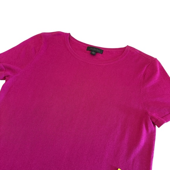 Saks Fifth Avenue Pink Fitted Short Sleeve T-Shirt - Picture 2 of 7